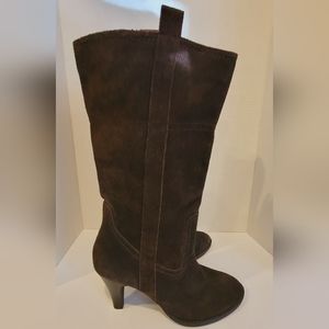 Slouchy Suede Leather Heeled Boots